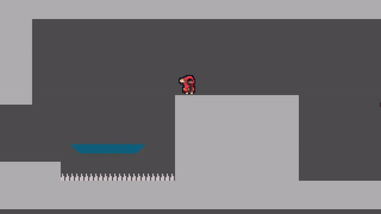 A short Gif of the player moving through a simple greybox environment.